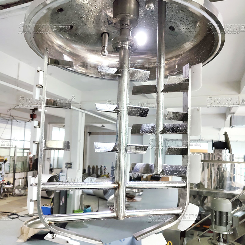 500 Liiters vakum homogenisasi krim homogenisasi mixer vacuum pengemufan pengemulsi pengemulsi pemanasan listrik listrik untuk kosmetik