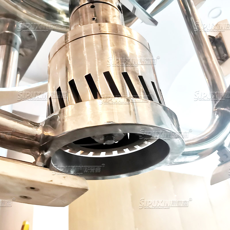 PLC Synchronous Hidraulic Lifting Vacuum Emulsifier Cosmetics Mixer Pemanasan Listrik Mesin Geser Tinggi Untuk Lotion