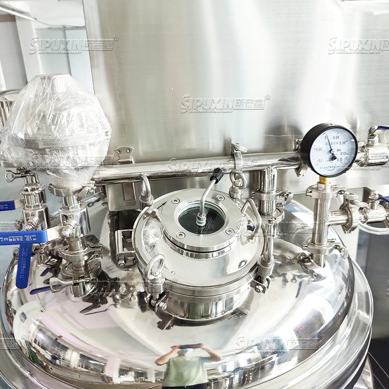 500 Liiters vakum homogenisasi krim homogenisasi mixer vacuum pengemufan pengemulsi pengemulsi pemanasan listrik listrik untuk kosmetik