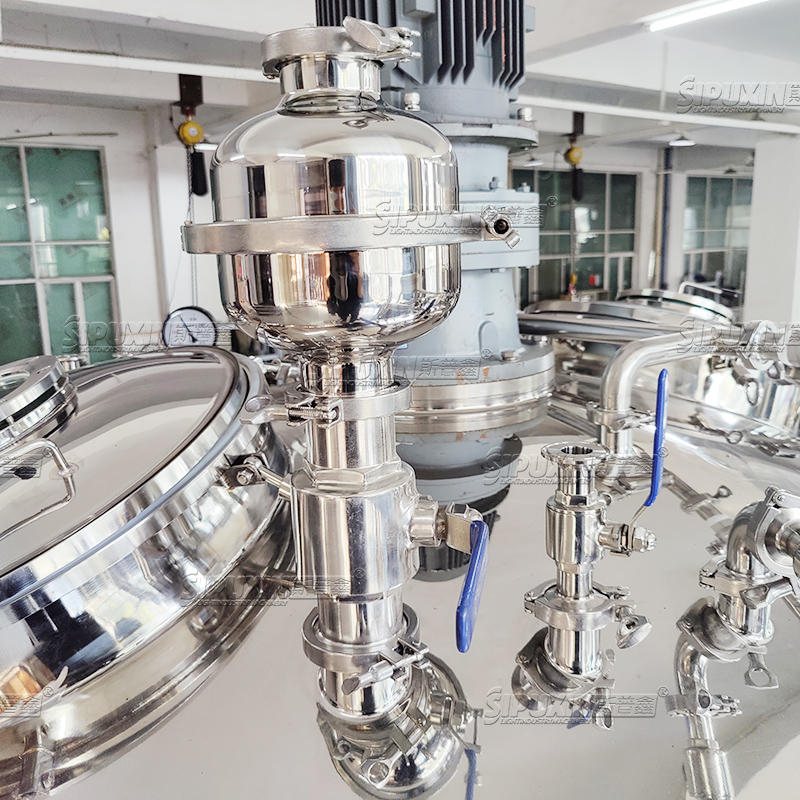 2T Peralatan Homogenizer Vakum Tetap 2T Untuk Krim Wajah Kapasitas Tinggi Mixer Mixer Stainless Steel Steel Cream Machine