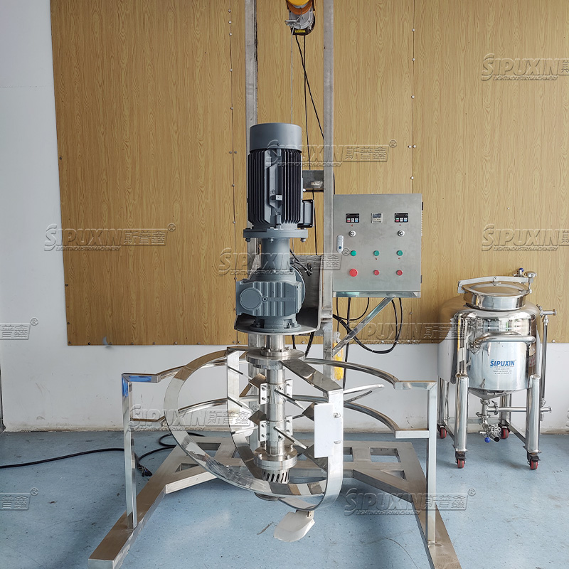 Shear High Shear Dapat Bergerak 316L Listrik Listrik Pengangkatan Homogenizer Mixer Cairan Cream Line Mixing Machine Untuk Membuat Deterjen