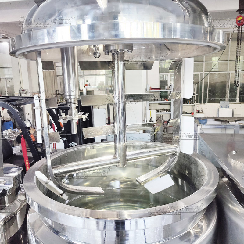 250L Hidraulik Pengangkatan Homogenizer Bawah Kosmetik Mesin Pemanasan Listrik Pengemulsi Pengemulsi Mixer Vakum Homogenisasi Pengemulsi