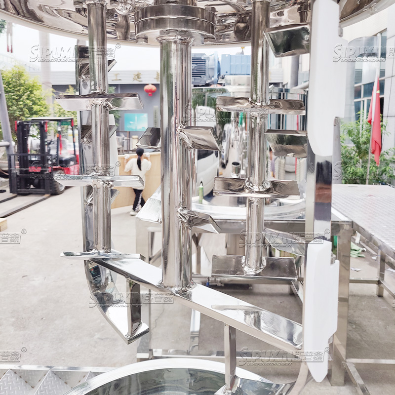 100L Hidraulik Mengangkat Homogenisasi Lotion Mixer Bawah Homogenizer Equipment untuk Krim Wajah