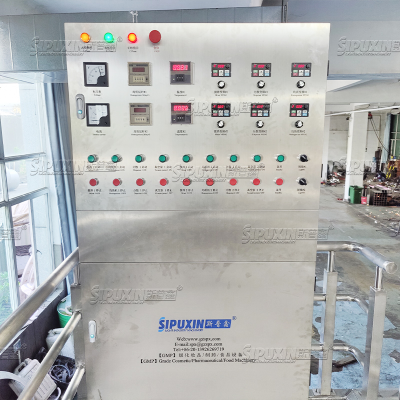 Made in China Automatic PLC Smart Control Mixer Pemanas Uap Krim Homogenisasi Mesin Pengemulsi Pengemulsi Pompa Pompa