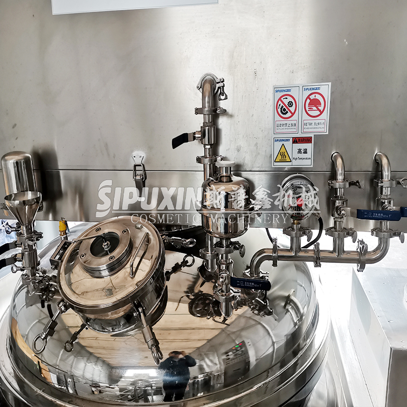 Peralatan Homogenizer Pemanas Uap untuk Krim Wajah 1 Ton Mixer Lotion Homogenzier Pengangkatan Hidraulik