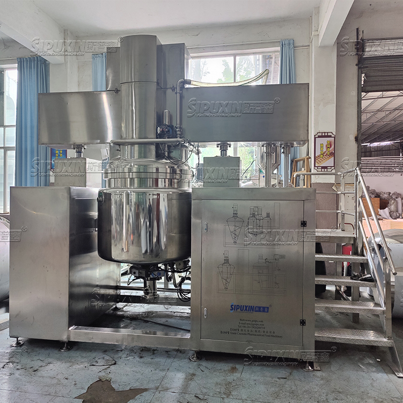  500 liter vakum homogenisasi peralatan pengemulsi untuk pasta gigi PLC kontrol pemrograman mixer pengemulsi mesin penyebar kecepatan tinggi