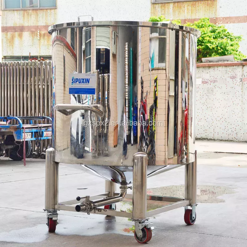 SPX Berkualitas Tinggi 500L Tangki Penyimpanan Terbuka Stainless Steel Tangki Potable Kosmetik Bahan Bahan Tangki Penyimpanan