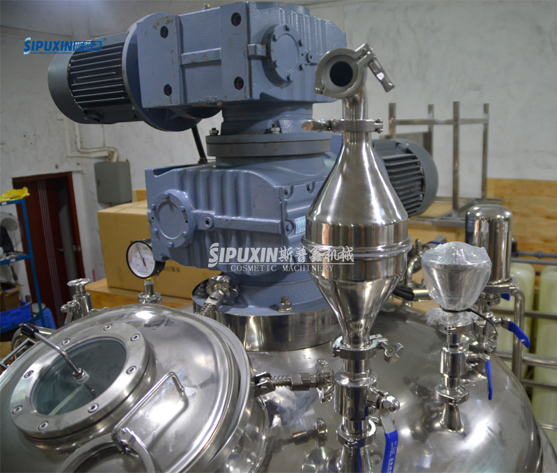 Mixer homogenizer vakum 1T dengan pompa emulsifikasi pipa dua arah