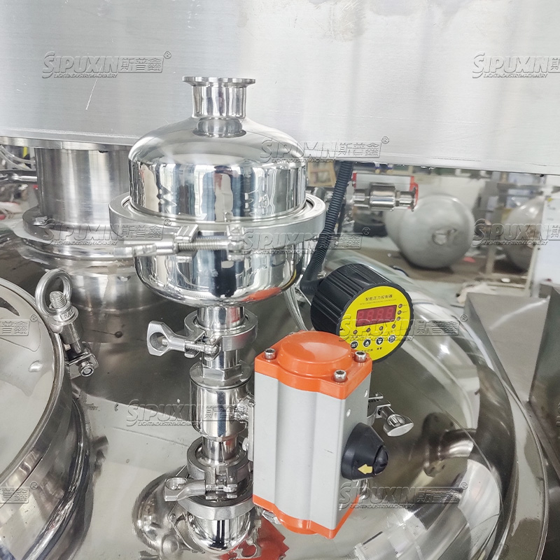 Krim kosmetik 50l 100l pengemulsi mesin pengemulsi peralatan tangki vakum homogenizer mixer Siemens industri kosmetik motor