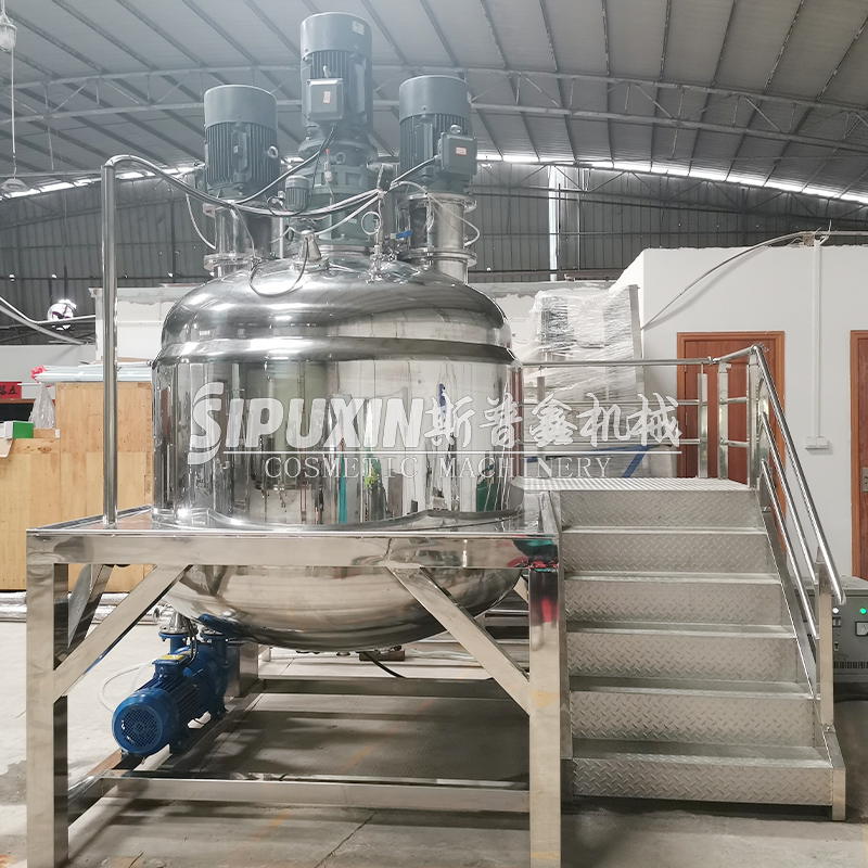 1000L Guangzhou Paste Making Machine Tangki Pencampuran Pengemulsi Vakum untuk Produk Krim