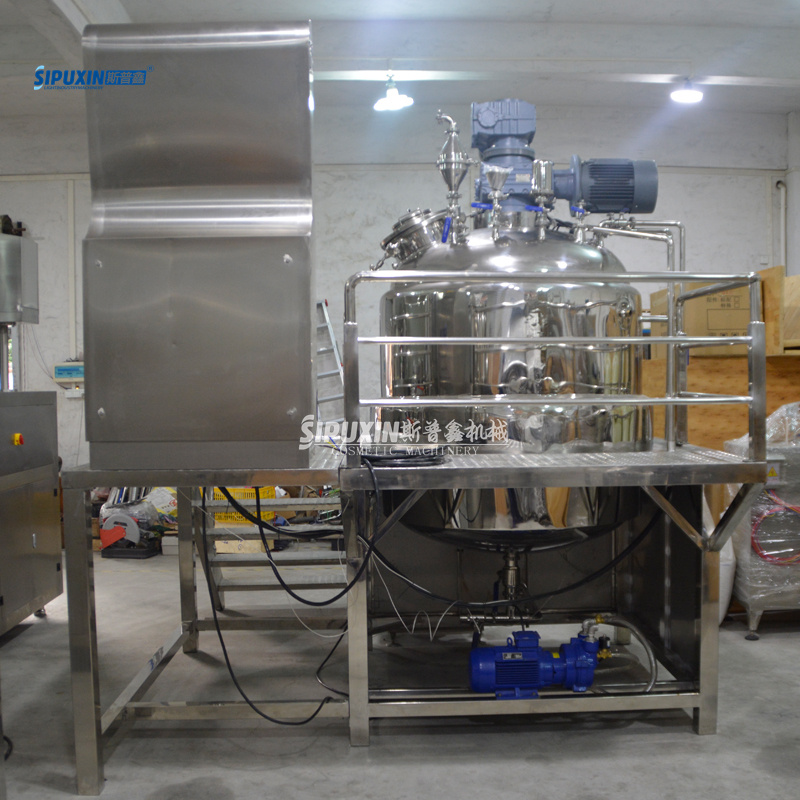 Mixer homogenizer vakum 1T dengan pompa emulsifikasi pipa dua arah