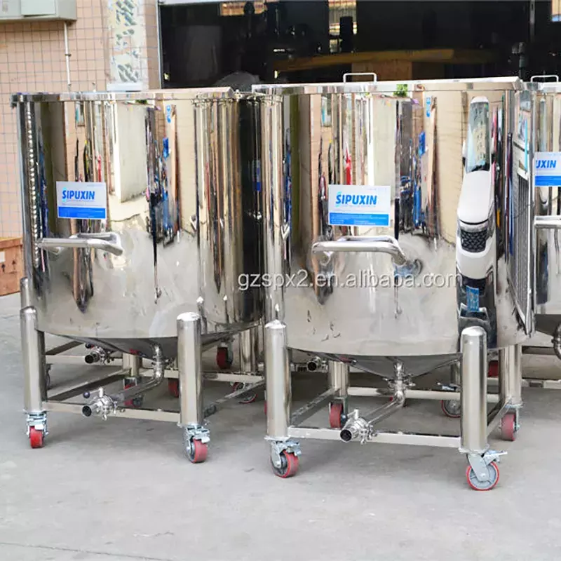 SPX Berkualitas Tinggi 500L Tangki Penyimpanan Terbuka Stainless Steel Tangki Potable Kosmetik Bahan Bahan Tangki Penyimpanan