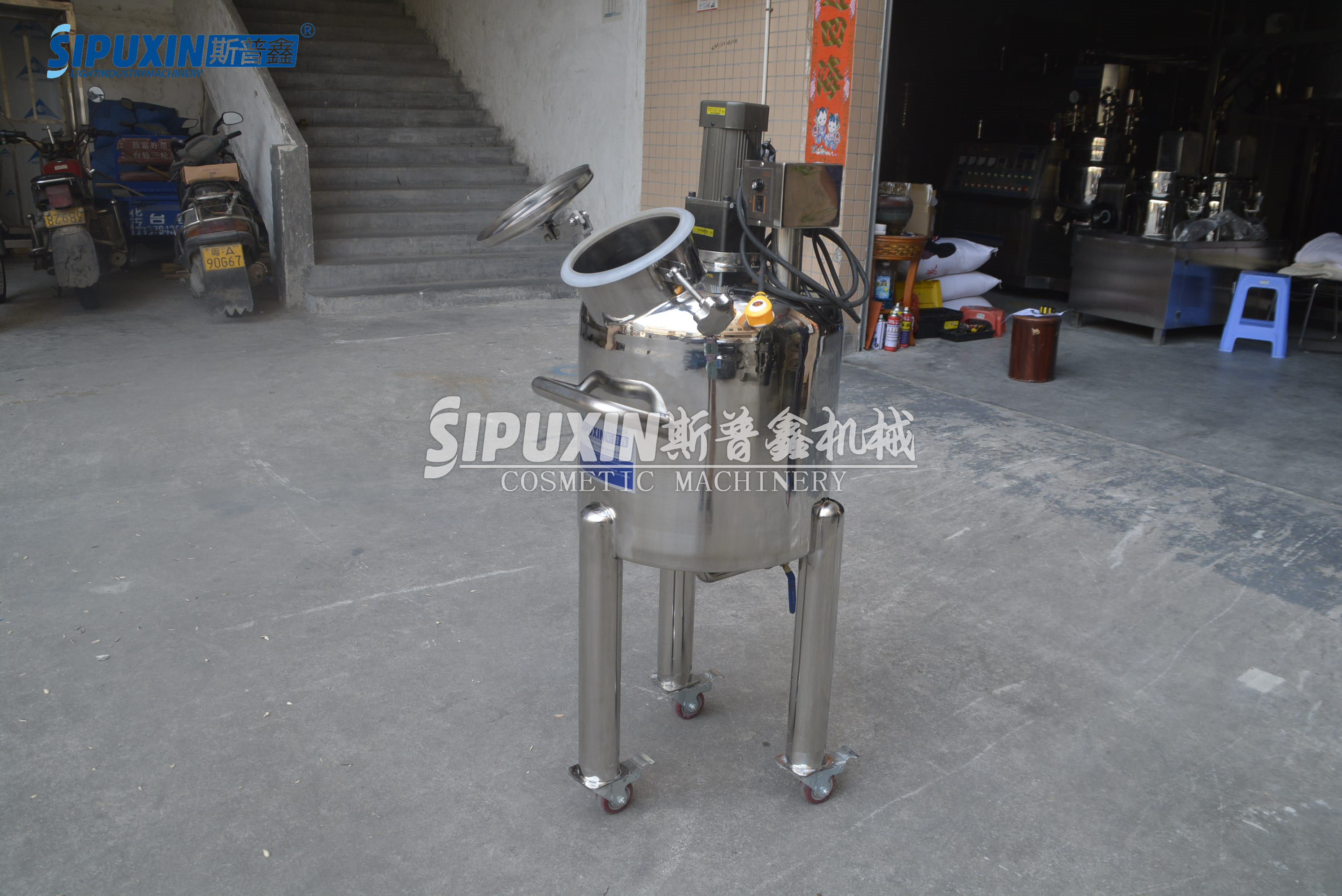 50L Lapisan Single Lapisan Vakum Agitator Pot Dengan Disperser 