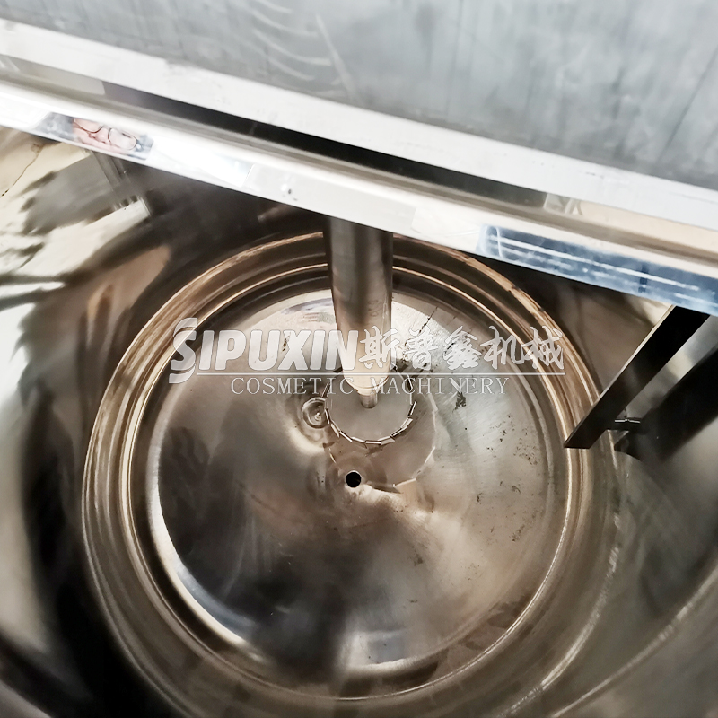 Peralatan Homogenizer Pemanas Uap untuk Krim Wajah 1 Ton Mixer Lotion Homogenzier Pengangkatan Hidraulik