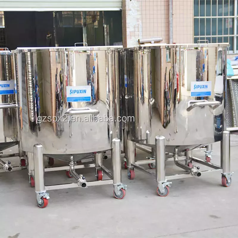 SPX Berkualitas Tinggi 500L Tangki Penyimpanan Terbuka Stainless Steel Tangki Potable Kosmetik Bahan Bahan Tangki Penyimpanan