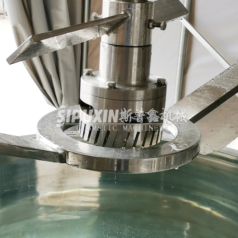Peralatan Homogenizer Pemanas Uap untuk Krim Wajah 1 Ton Mixer Lotion Homogenzier Pengangkatan Hidraulik