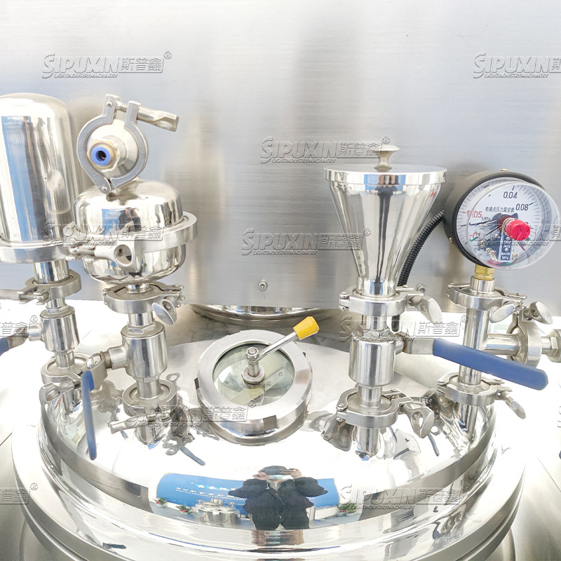 200L Pengemulsi Pengemulsi Homogenisasi Homogener Atas dengan PLC Panel Kontrol Kosmetik Mixer Lotion Pengemulsi Homogenzier