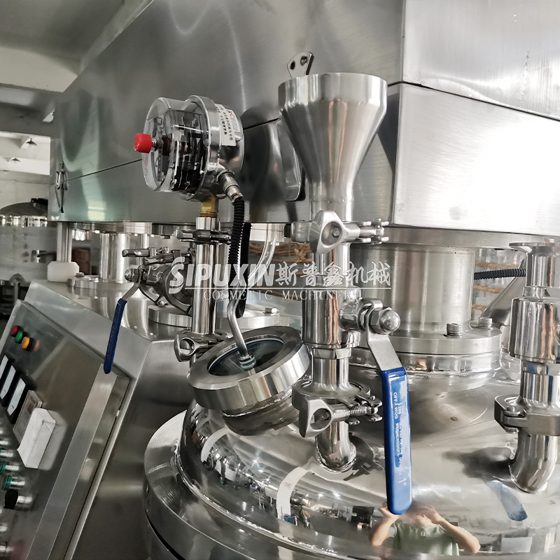 Emulsi Laboratorium Kapasitas Kecil 50 liter Mixer Pengemulsi Pengangkatan Hidraulik Untuk Kosmetik Homogenizer Geser High Geser