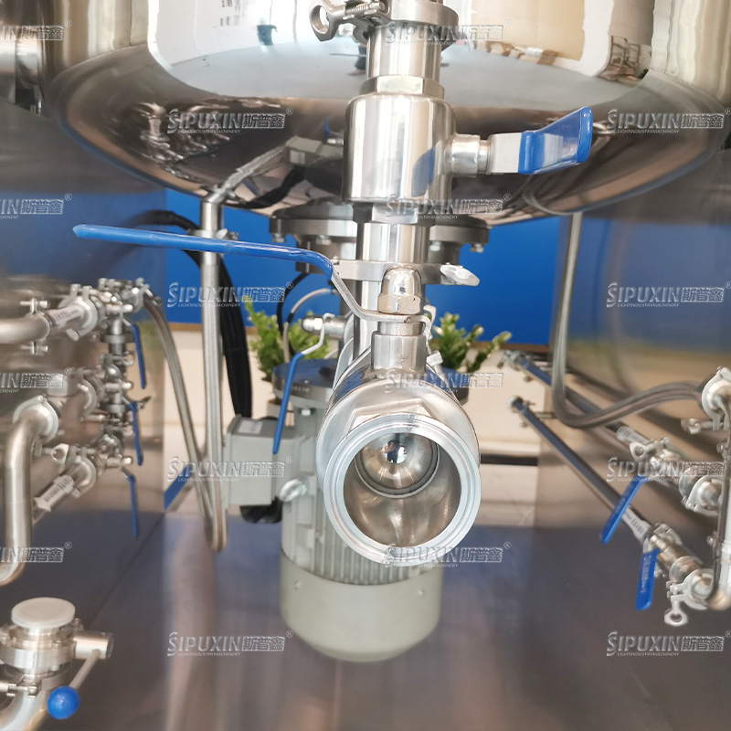 Mixer pengemulsi vakum pemanas listrik untuk krim 300 liter sirkulasi eksternal homogenizer pasta mixer dengan plc