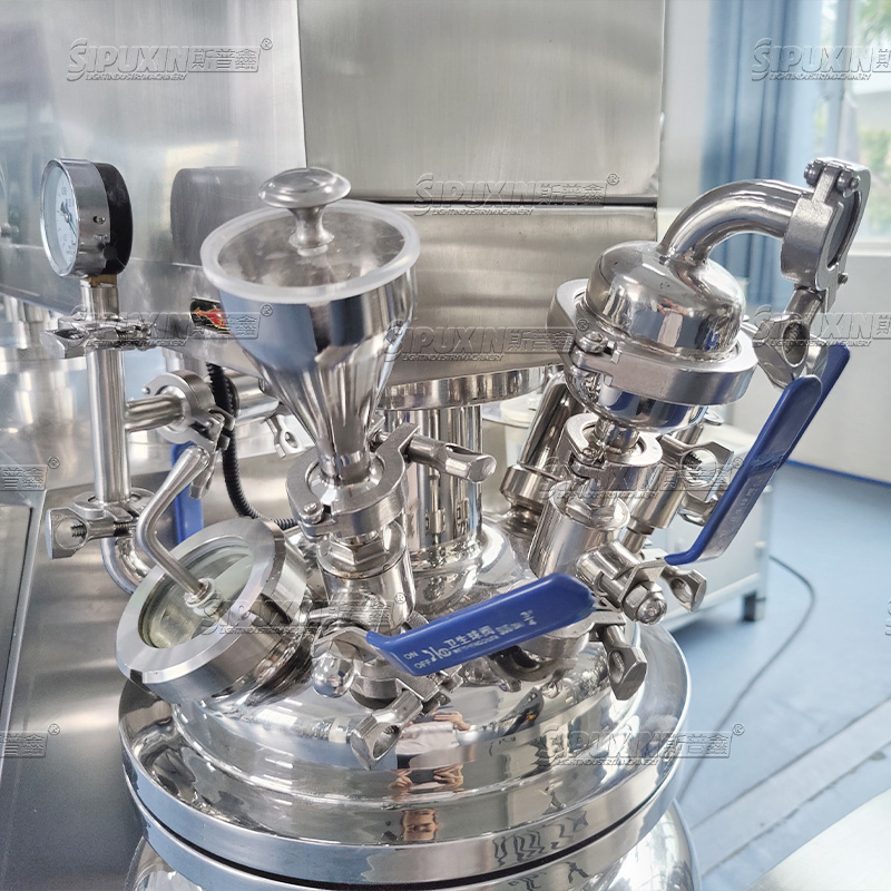 10L Hidraulik Pengangkatan Vakum Homogenzing Mixer Kosmetik Kapasitas Kecil Homogenzier Mixer Untuk Krim