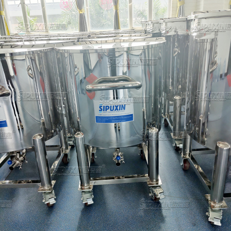 SPX Berkualitas Tinggi 500L Tangki Penyimpanan Penutup Terbuka Stainless Steel Tangki Tangki Bahan Bahan Tangki Penyimpanan Tangki Penyimpanan