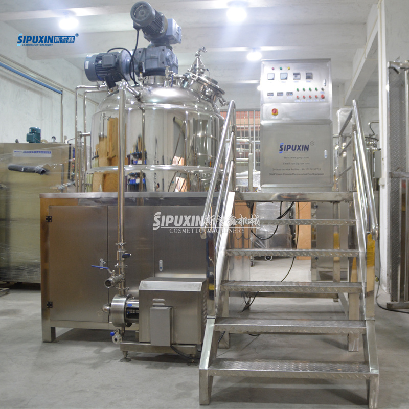 Mixer homogenizer vakum 1T dengan pompa emulsifikasi pipa dua arah